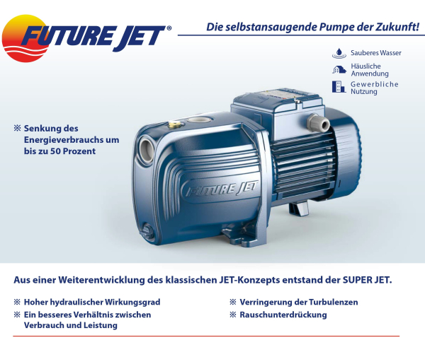 Pedrollo Hauswasserwerk / Druckerhöhungsanlage - Future JETm 2A mit 20L Druckkessel, Druckschalter & Manometer